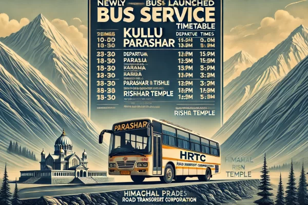 Himachal Road Transport Corporation from Kullu to Parashar Rishi Temple