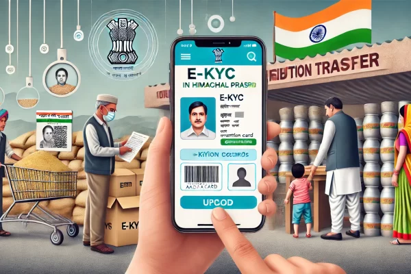 An image representing the process of completing e-KYC for ration cards in Himachal Pradesh from home