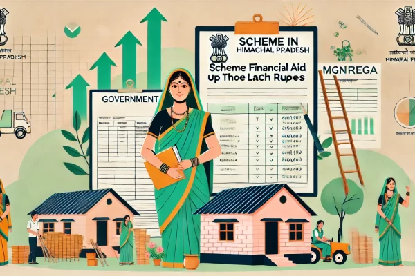 An informative image highlighting the scheme in Himachal Pradesh that provides financial aid of up to three lakh rupees to female MGNREGA workers