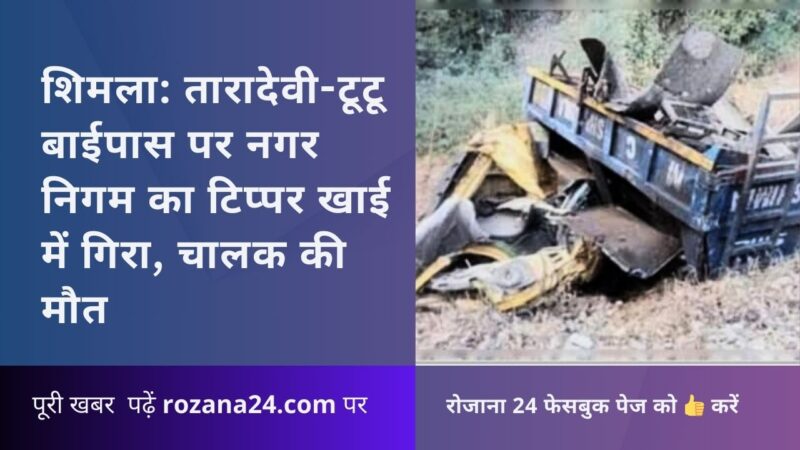 शिमला: तारादेवी-टूटू बाईपास पर नगर निगम का टिप्पर खाई में गिरा, चालक की मौत