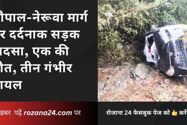 चौपाल-नेरूवा मार्ग पर दर्दनाक सड़क हादसा, एक की मौत, तीन गंभीर घायल