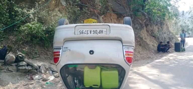 नोगली में तेज़ रफ्तार कार पलटने से सड़क हादसा, आर्मी पोर्टर भर्ती में आए तीन युवक गंभीर रूप से घायल