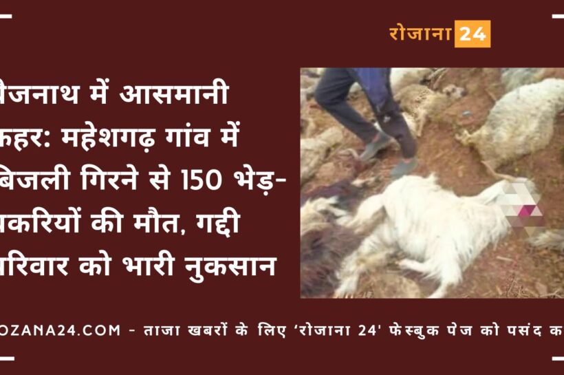 बैजनाथ में आसमानी कहर: महेशगढ़ गांव में बिजली गिरने से 150 भेड़-बकरियों की मौत, गद्दी परिवार को भारी नुकसान