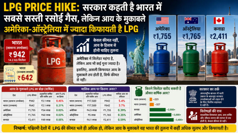 LPG Price Hike: सरकार कहती है भारत में सबसे सस्ती रसोई गैस, लेकिन आय के मुकाबले अमेरिका-ऑस्ट्रेलिया में ज्यादा किफायती है LPG