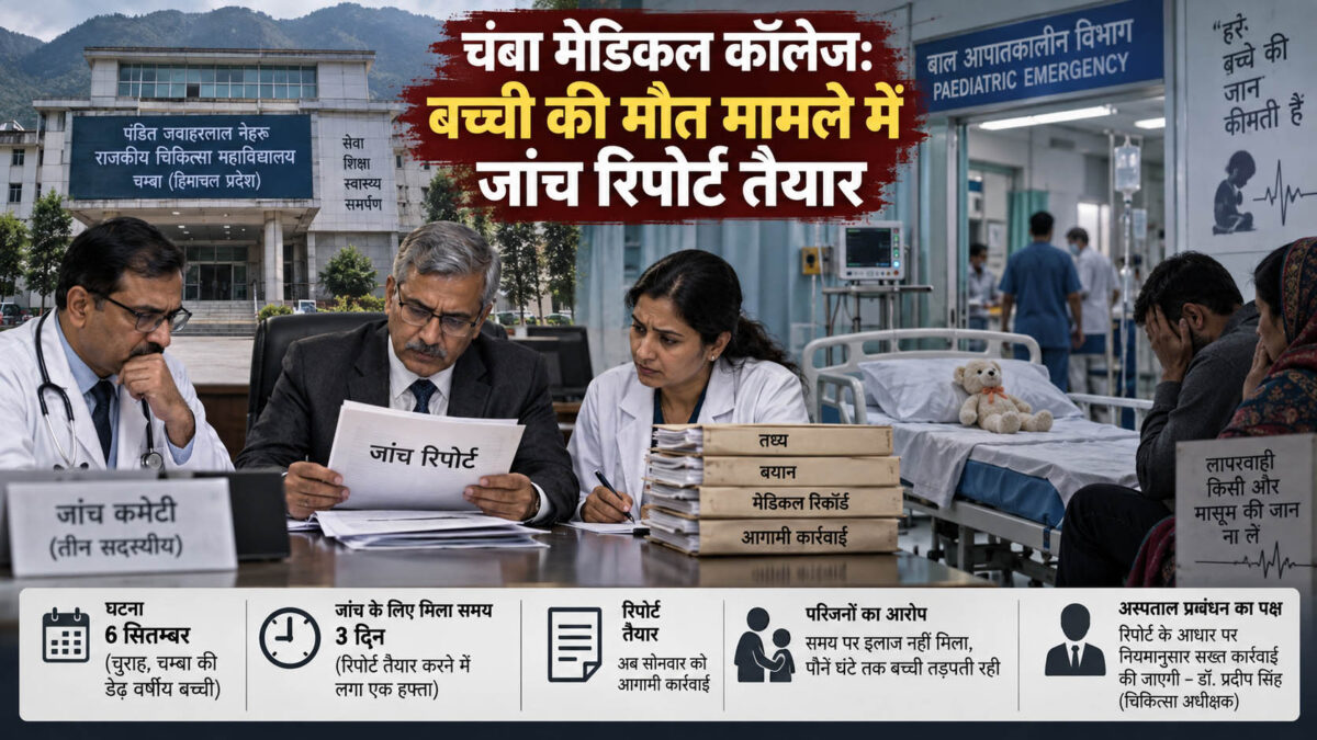 चंबा मेडिकल कॉलेज में मासूम की मौत: जांच रिपोर्ट तैयार, सोमवार को हो सकता है बड़ा एक्शन